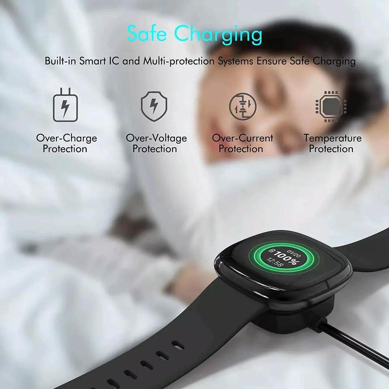 Alt view image 5 of 7 - Wireless Charger For Fitbit Sense Versa 3 4 Watch USB Fast Charging Dock Cable