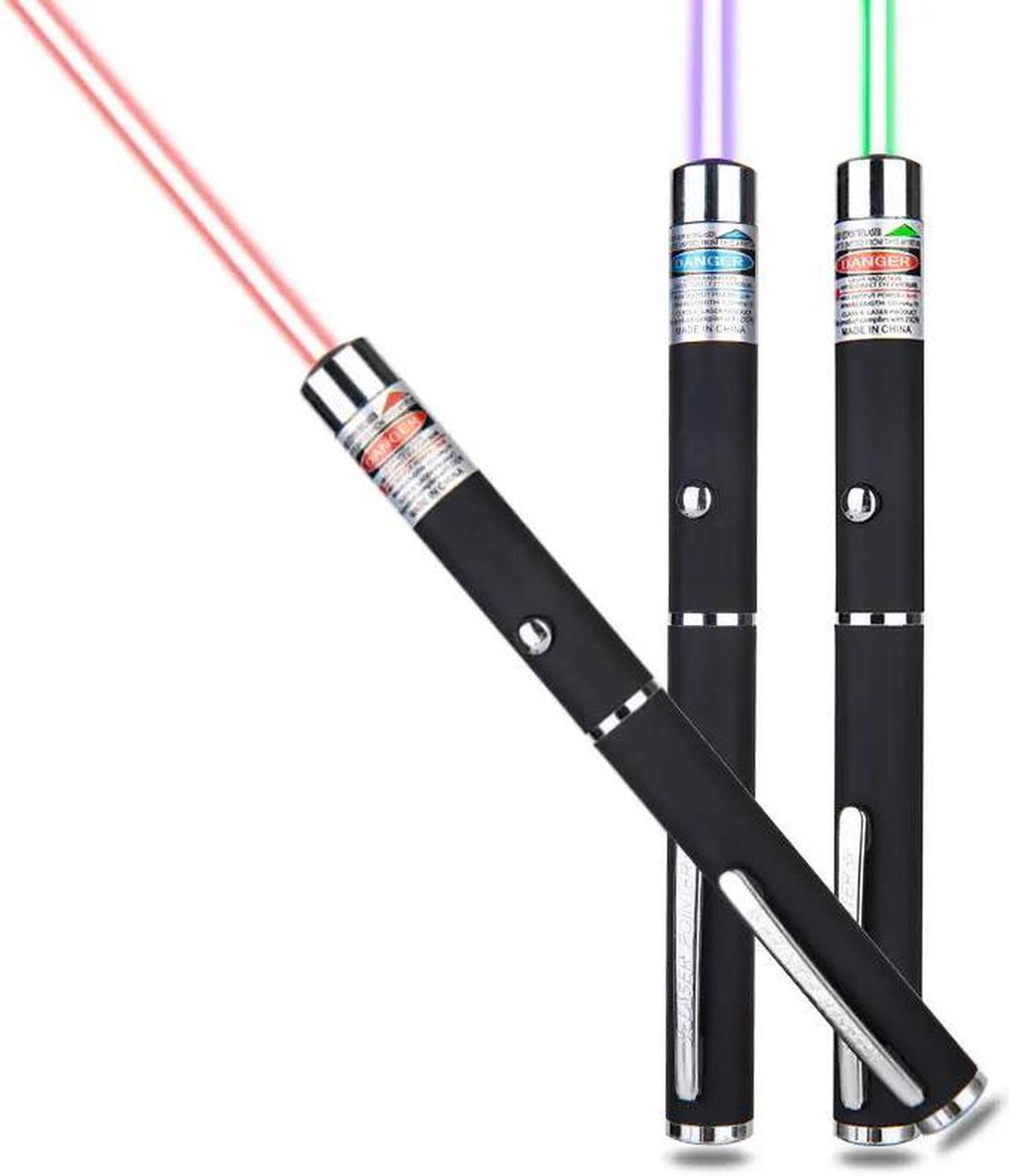 Alt view image 5 of 7 - 3 Packs 900Mile Laser Pointer Pen Green Blue Red Light Visible Beam Lazer