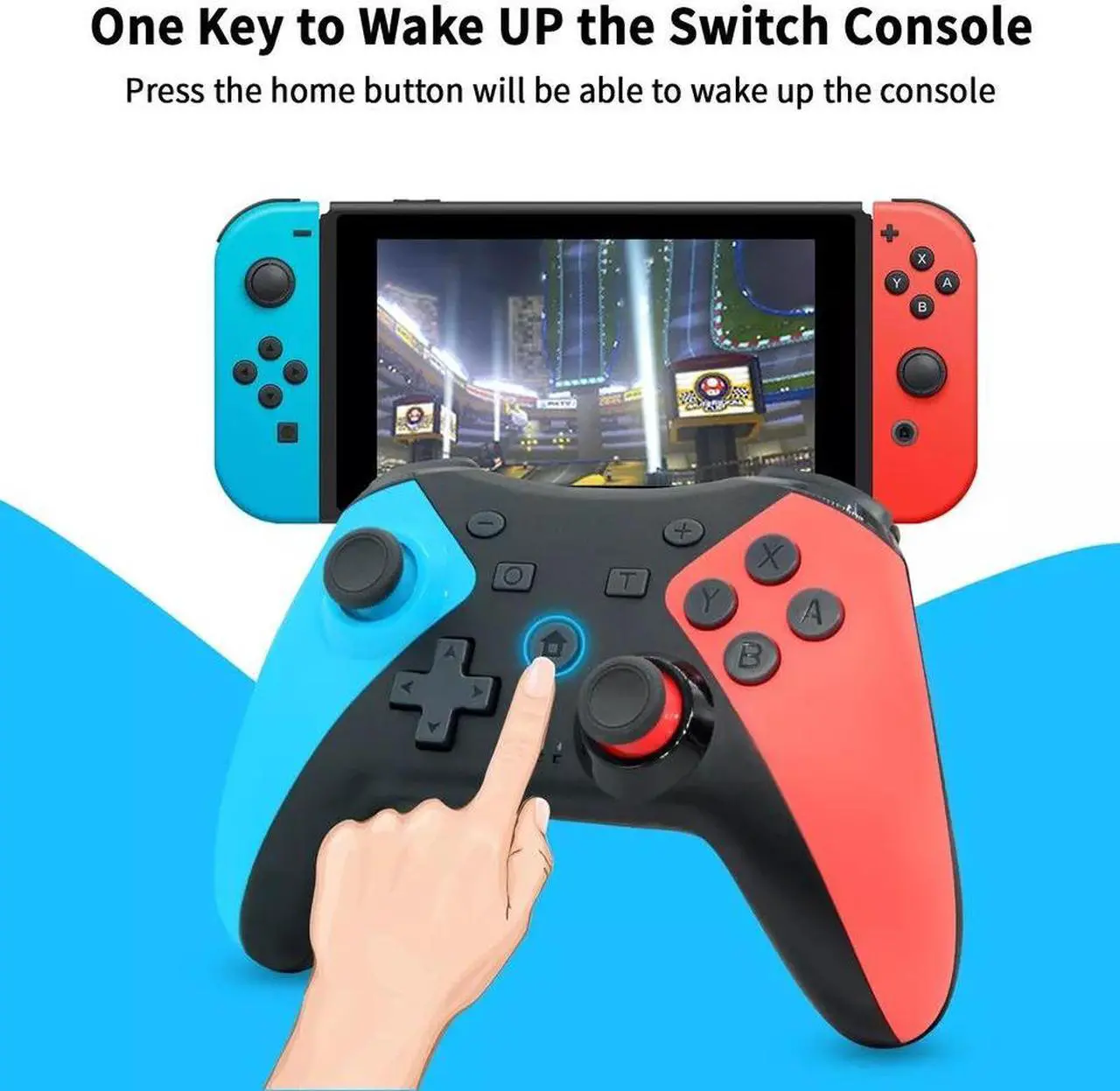 Alt view image 2 of 6 - For Nintendo Switch Wireless Pro Controller Gamepad Joypad Joystick Remote Gift