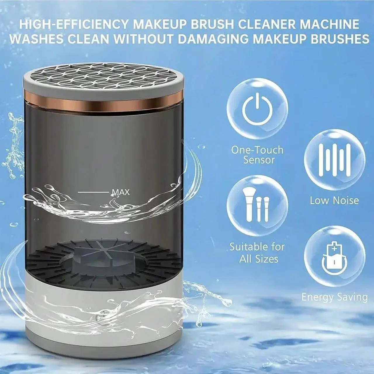 Alt view image 3 of 7 - Automatic Brush Cleaner Electric Makeup Brush Cleaning Machine Fast Clean Dryer