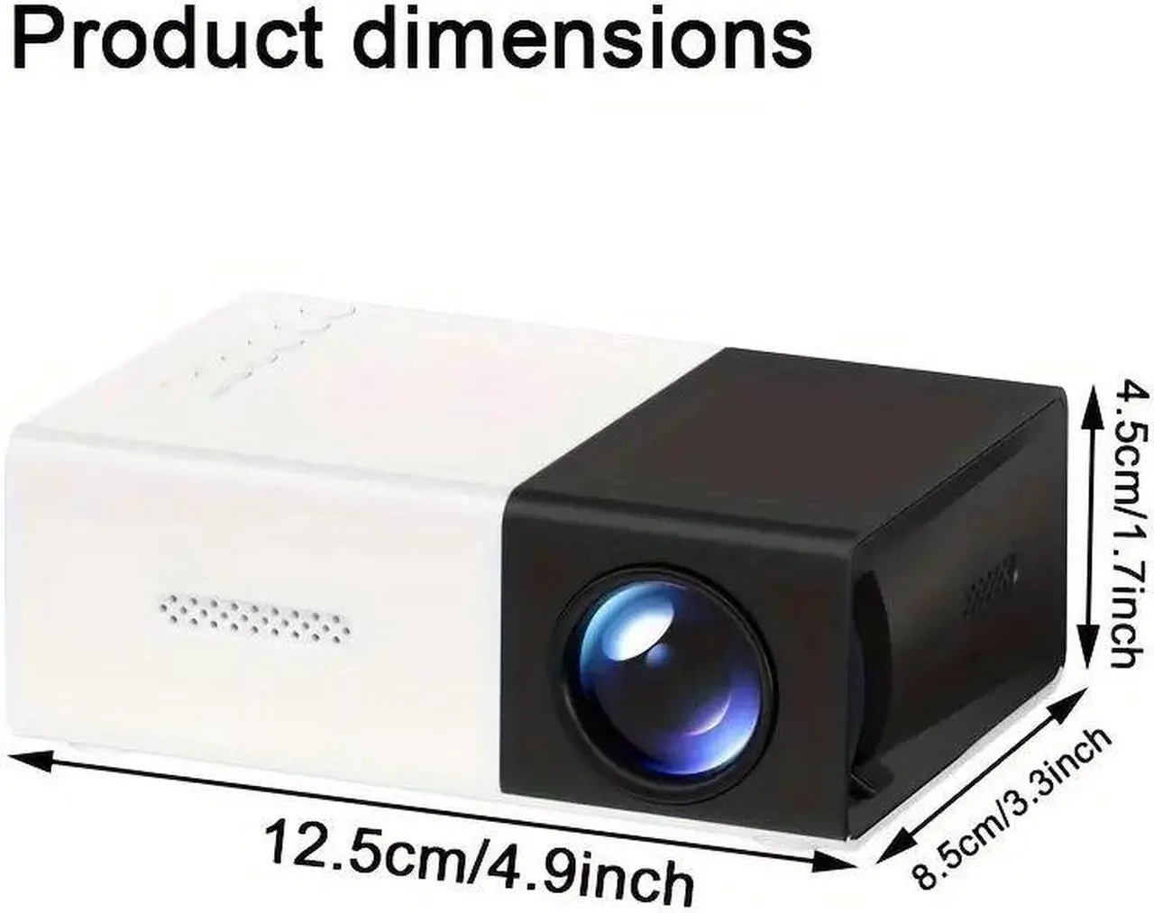 Alt view image 6 of 7 - Portable 4K HD Mini Projector with Built-in Speaker, Multi-Device Compatible for Outdoor Movie Nights, Camping, Office Meetings, and Halloween Gifts