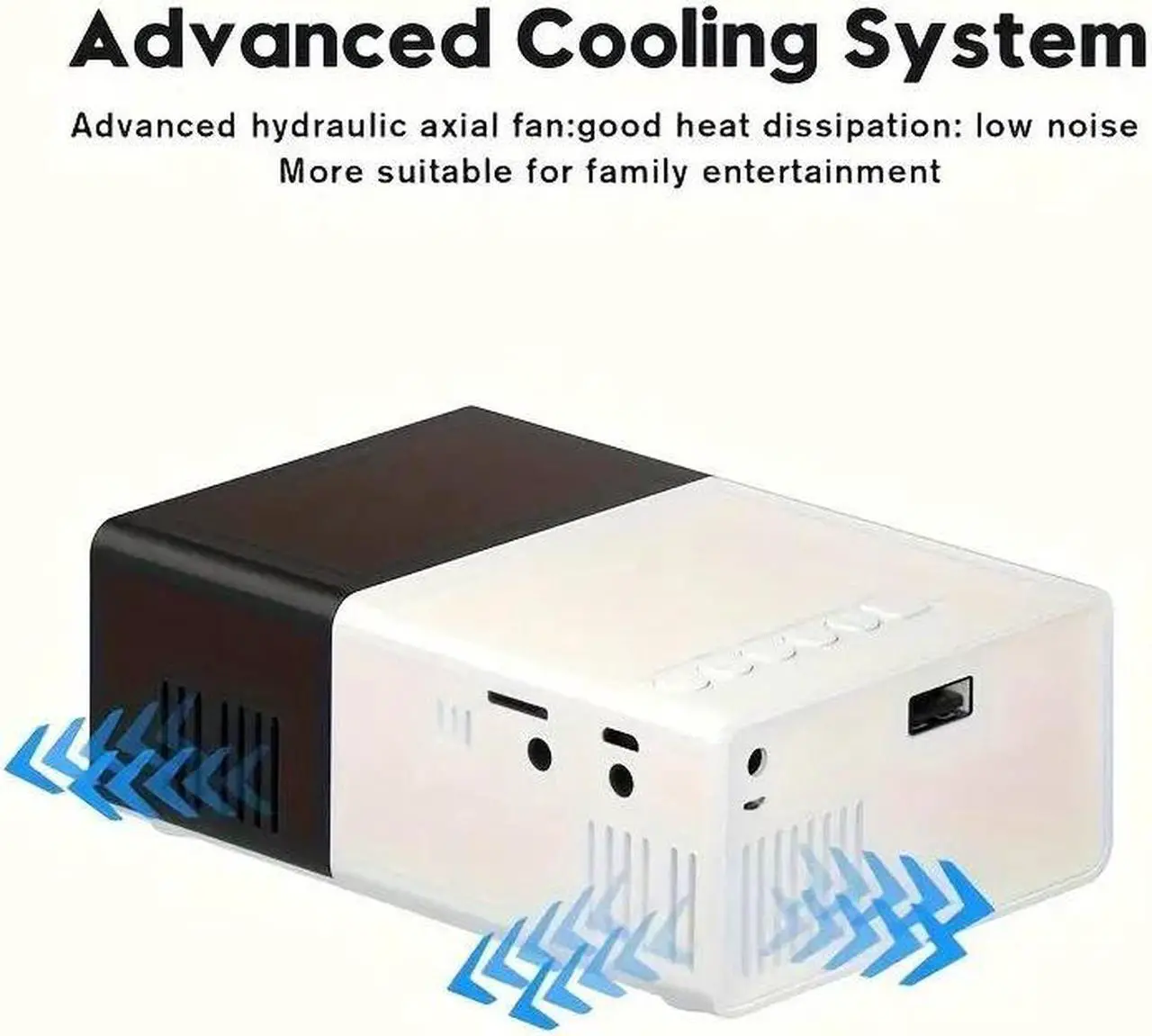 Alt view image 7 of 7 - Portable 4K HD Mini Projector with Built-in Speaker, Multi-Device Compatible for Outdoor Movie Nights, Camping, Office Meetings, and Halloween Gifts