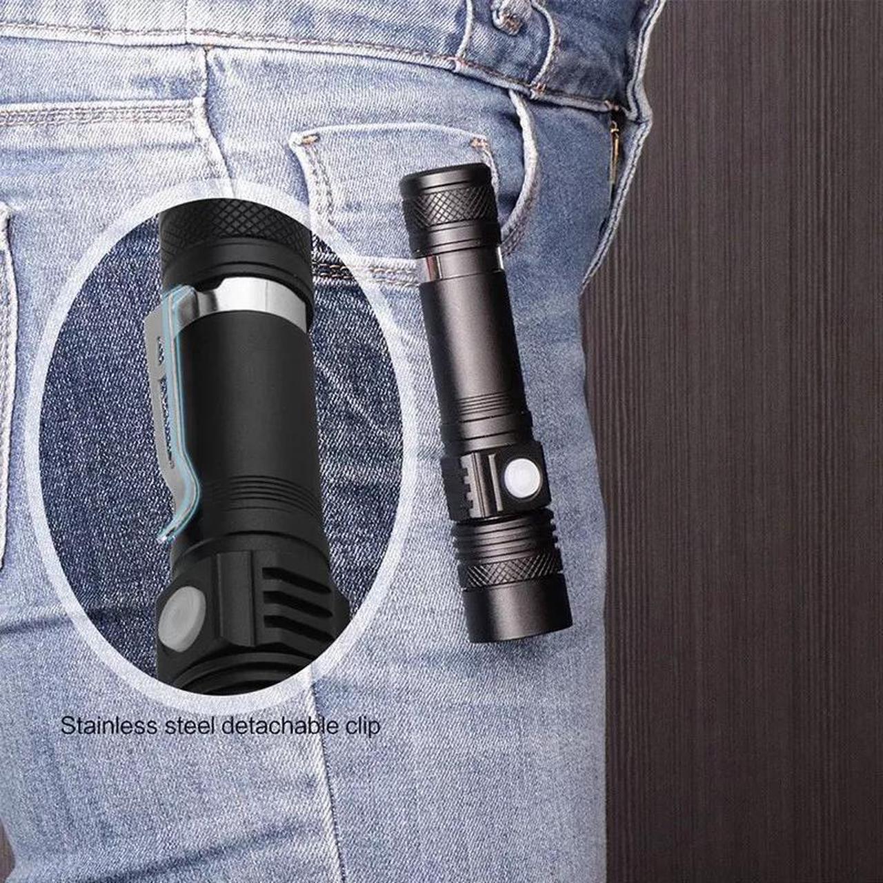Alt view image 7 of 7 - Super Bright 90000LM LED Tactical Flashlight Zoomable With Rechargeable Battery