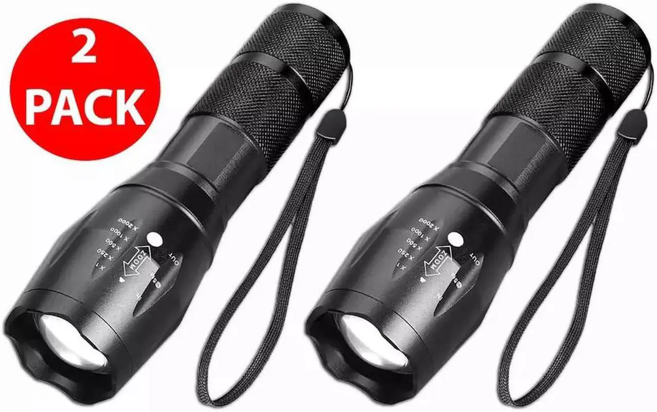 Main image of Super-Bright 90000LM LED Tactical Flashlight 5 Modes Zoomable Torch Searchlight
