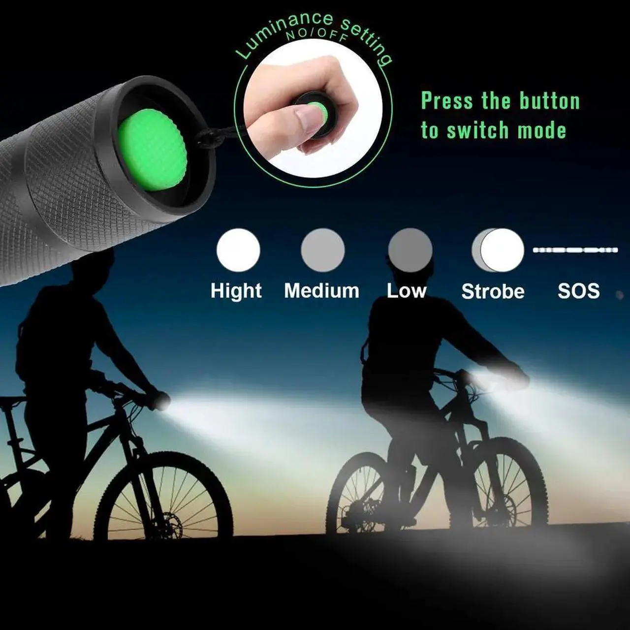 Alt view image 6 of 7 - Super-Bright 90000LM LED Tactical Flashlight 5 Modes Zoomable Torch Searchlight