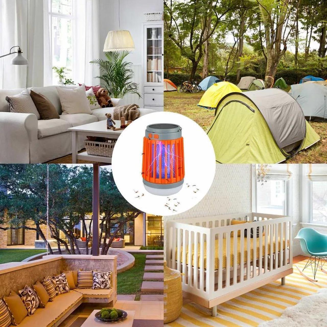 Alt view image 5 of 7 - Solar USB Mosquito Killer Light Electronic Fly Bug Insect Zapper Trap Pest Lamp