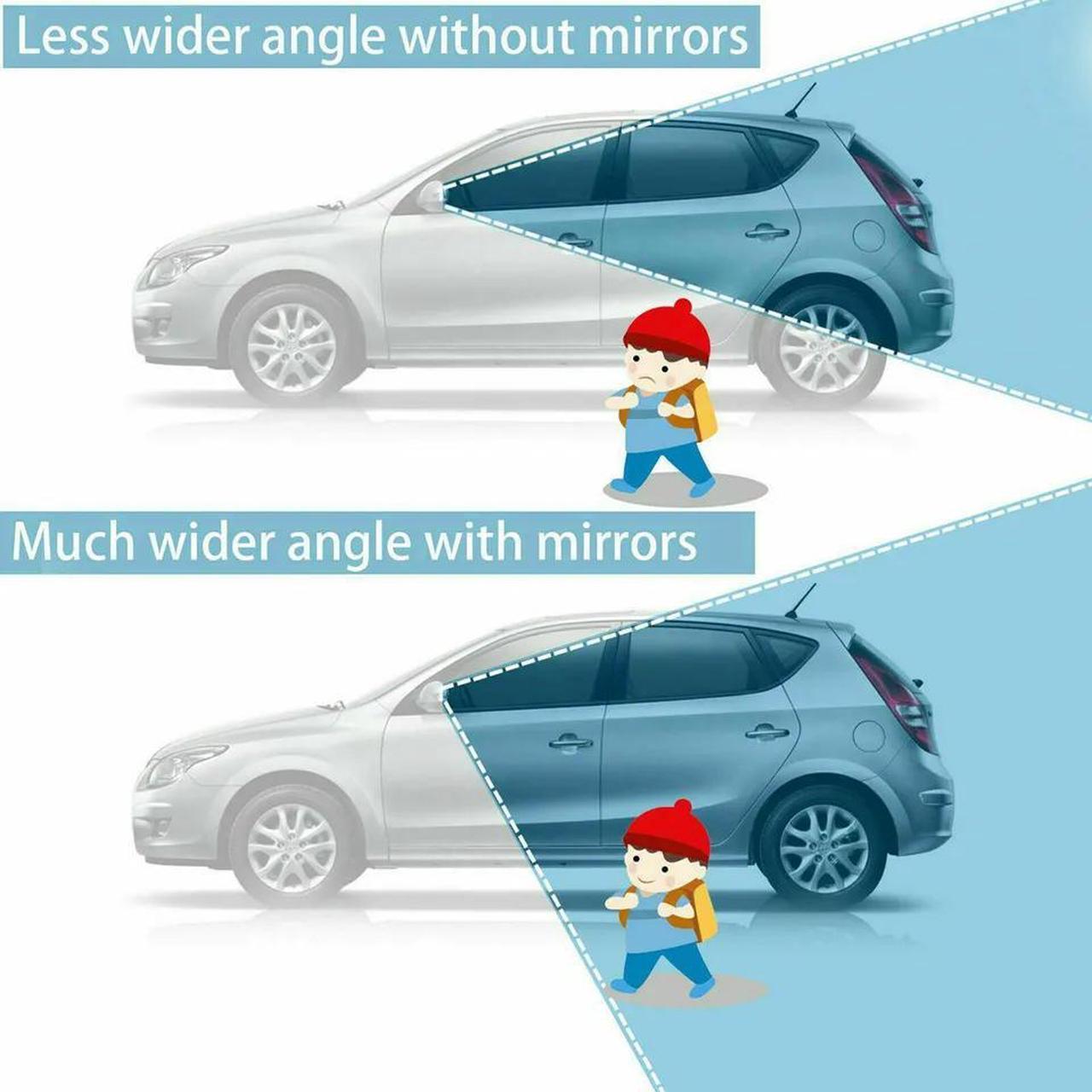 Alt view image 7 of 7 - 2x 360° Stick on Rear View Auxiliary Blind Spot Mirror Wide Angle Car Truck SUV