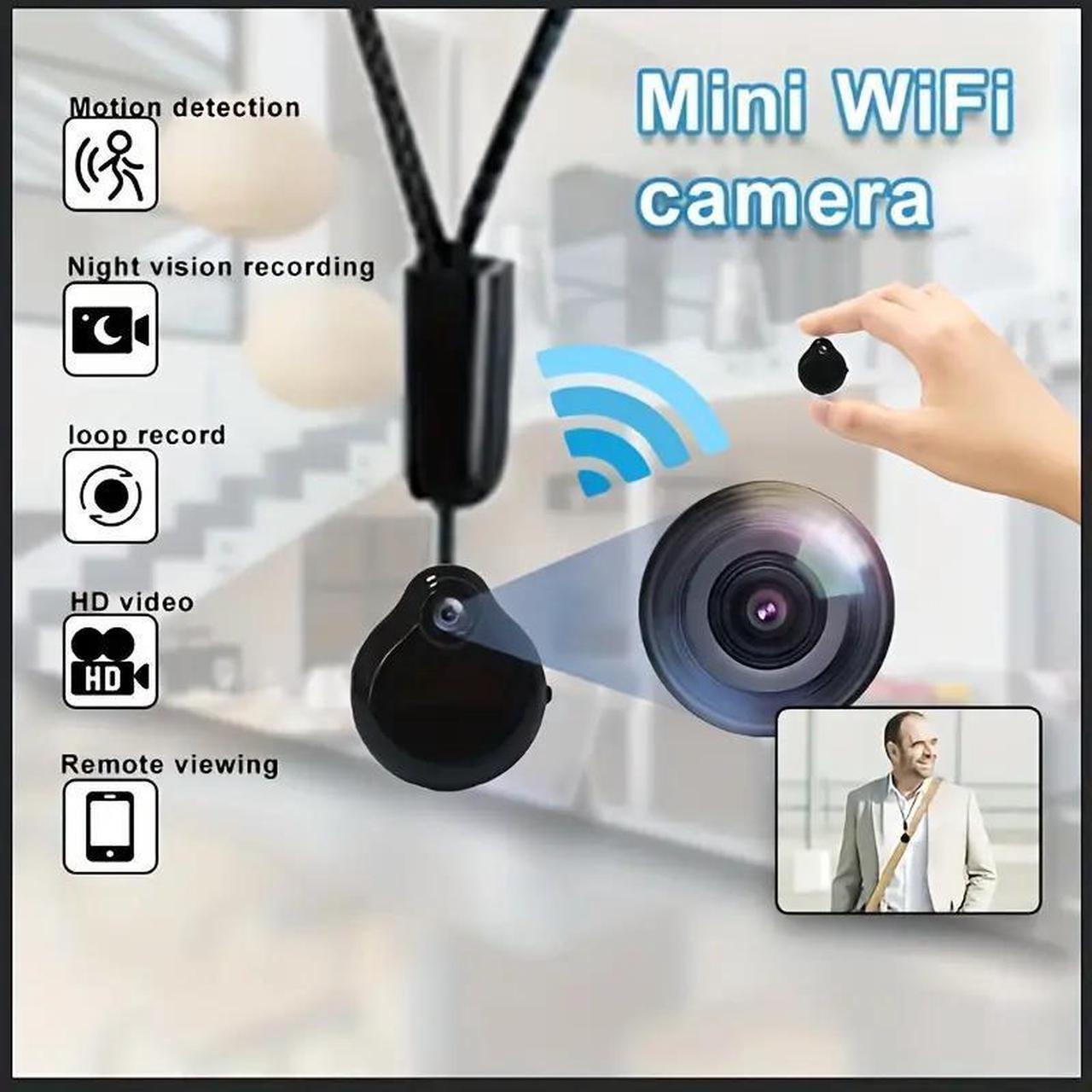 Alt view image 3 of 7 - WIFI Wireless Wearable Body Micro Cam Mini IP Camera Motion Sensor Video Voice Recorder Home Security Camcorders, Small Mini Smart WiFi IP Webcam Micro Camera Built In Battery