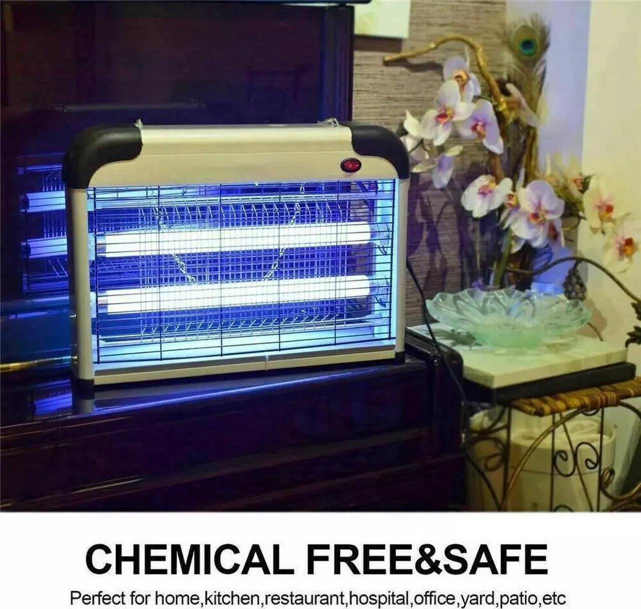 Alt view image 6 of 7 - Lamp Insect Killer Mosquito Zapper Bug Pest Fly Trap Electric Indoor Light Lawn