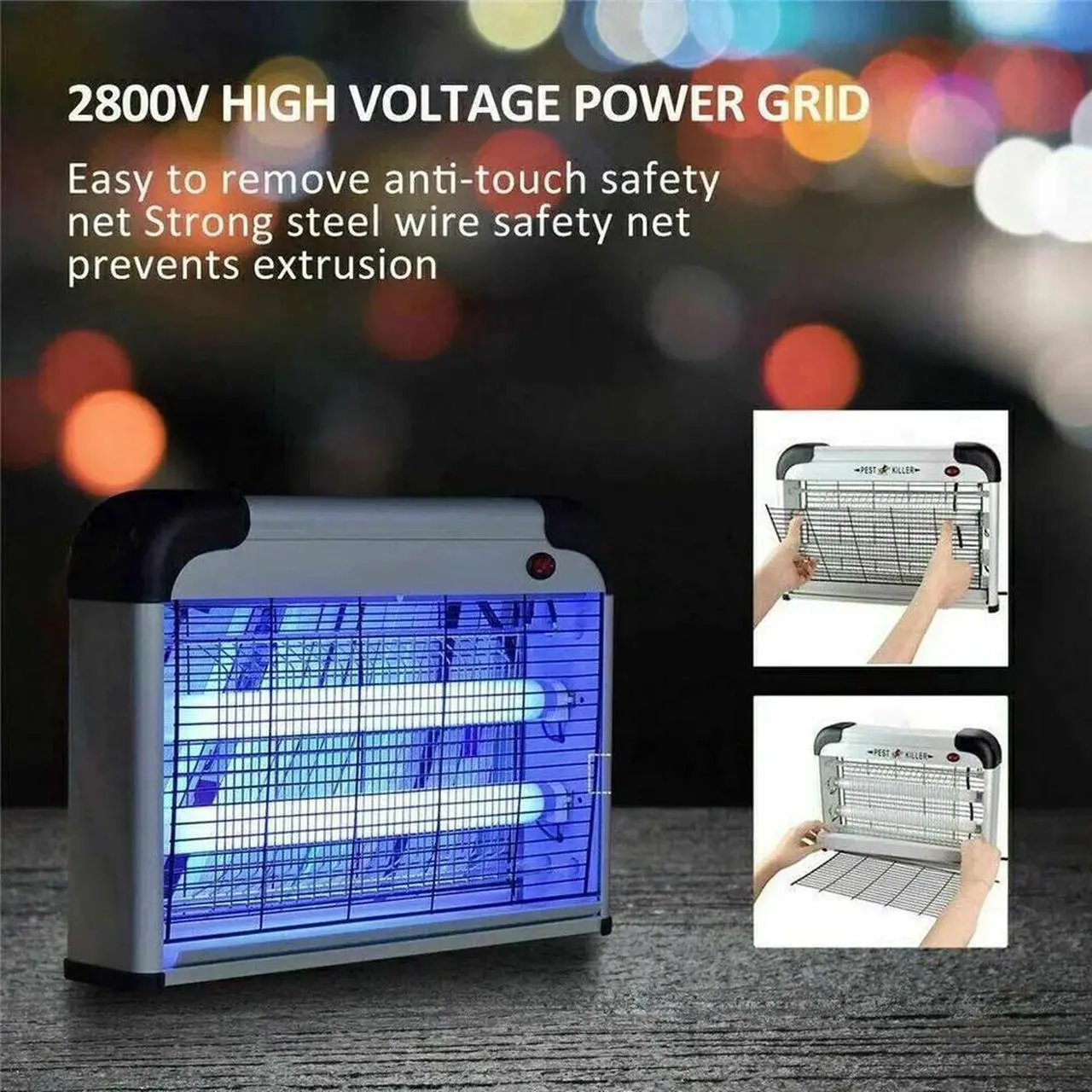 Alt view image 7 of 7 - Lamp Insect Killer Mosquito Zapper Bug Pest Fly Trap Electric Indoor Light Lawn