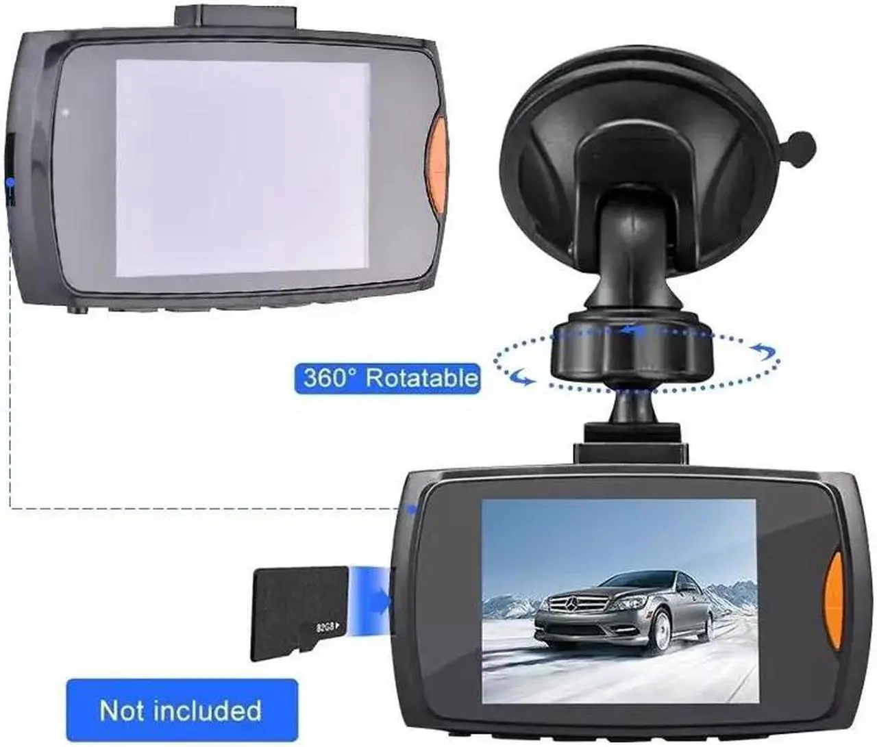 Alt view image 7 of 7 - 2.7'' Full HD 1080P Dash Cam Car DVR Front & Rear Camera Night Vision G-Sensor