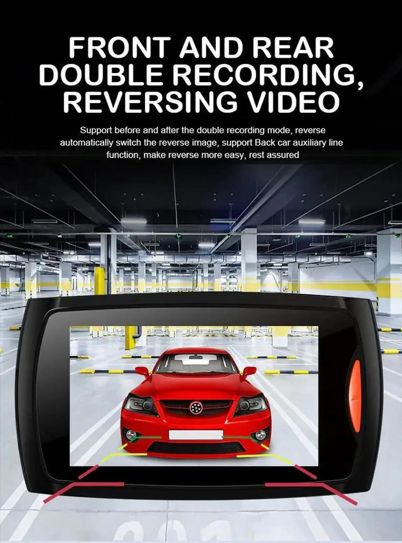 Alt view image 4 of 7 - 2.7'' Full HD 1080P Dash Cam Car DVR Front & Rear Camera Night Vision G-Sensor