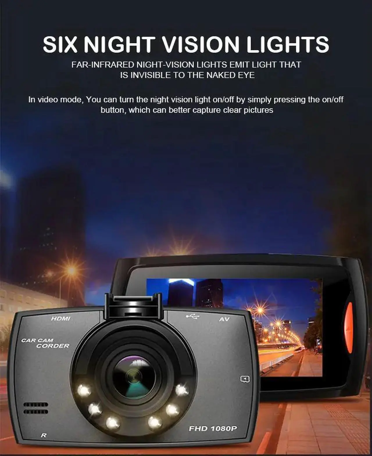 Alt view image 3 of 7 - 2.7'' Full HD 1080P Dash Cam Car DVR Front & Rear Camera Night Vision G-Sensor