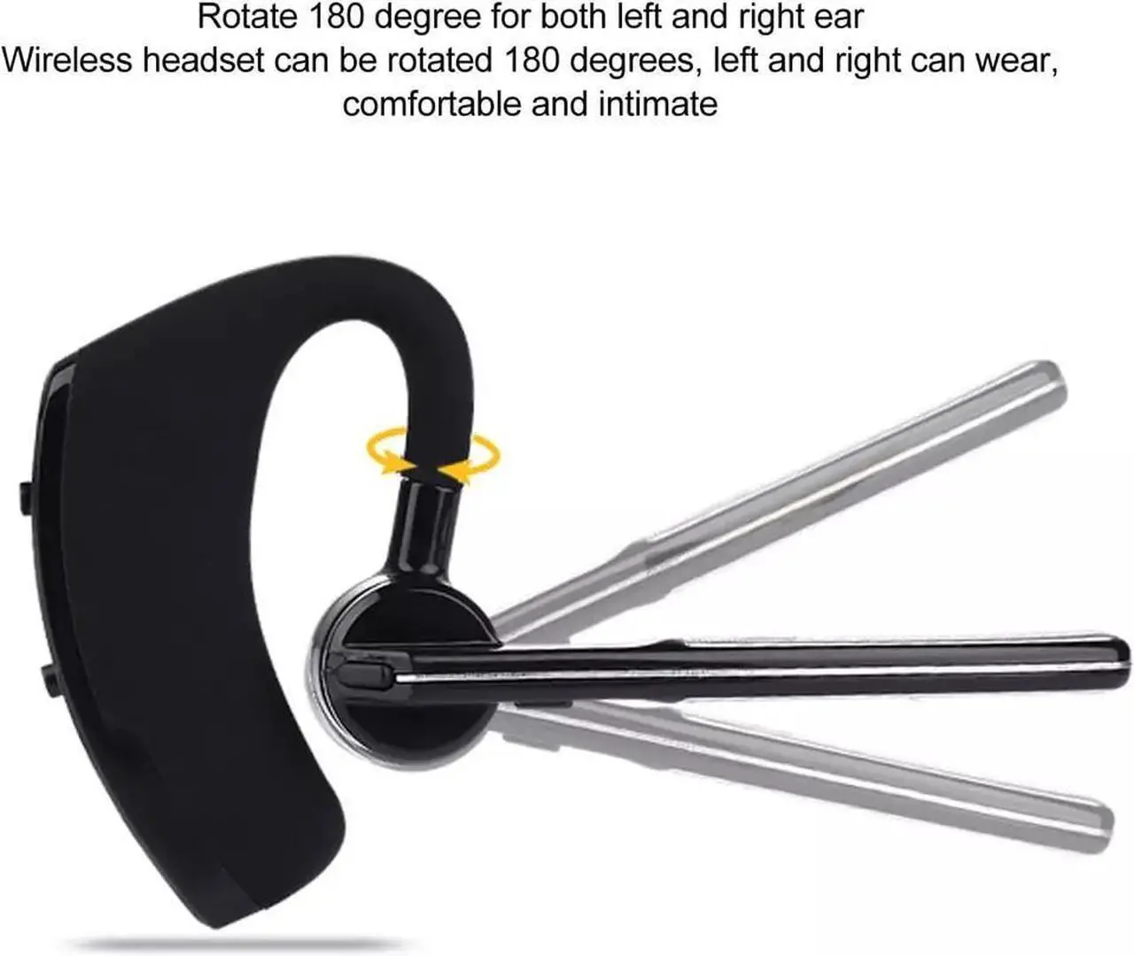 Alt view image 4 of 7 - Bluetooth Earpiece Wireless Headset Noise Cancelling Headphones Driver Trucker