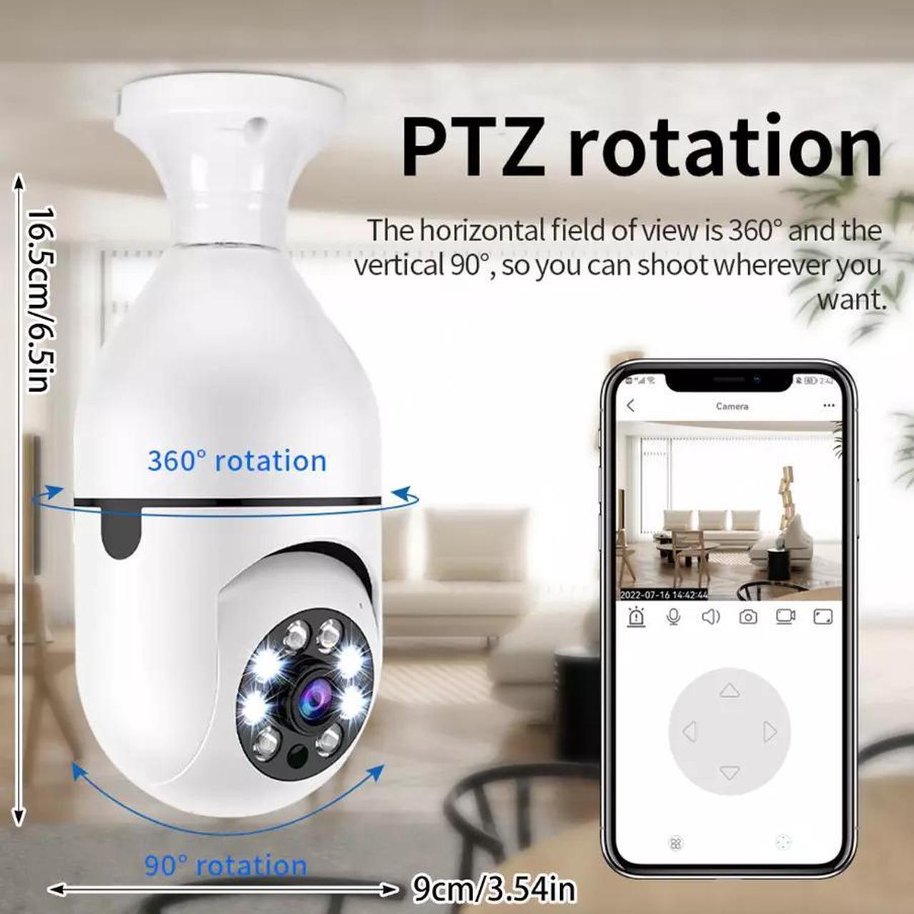 Alt view image 4 of 7 - 360° 1080P IP E27 Light Bulb Camera Wi-Fi IR Night Smart Home Wireless Security