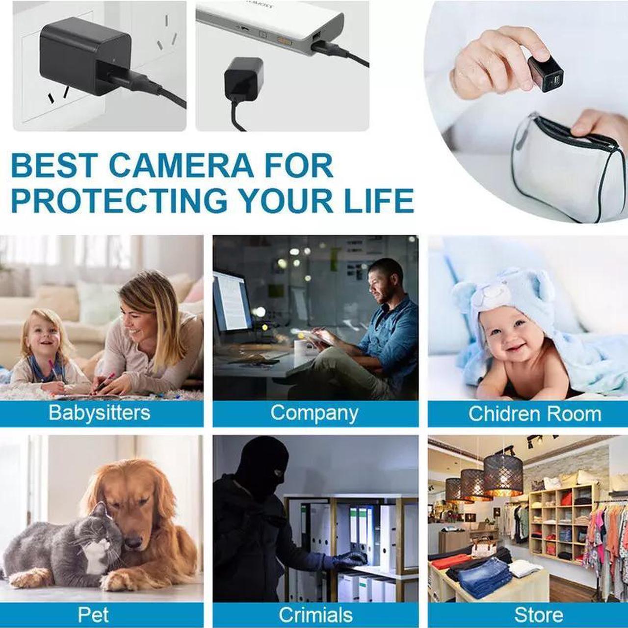 Alt view image 4 of 7 - Mini Hidden Camera Home Security Nanny Cam Full HD 1080P DVR Night Vision Audio