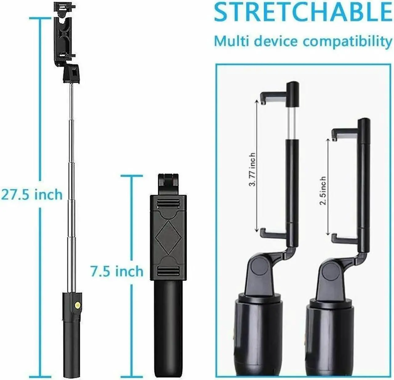 Alt view image 4 of 7 - Selfie Stick Tripod Remote Desktop Stand Cell Phone Holder For iPhone US