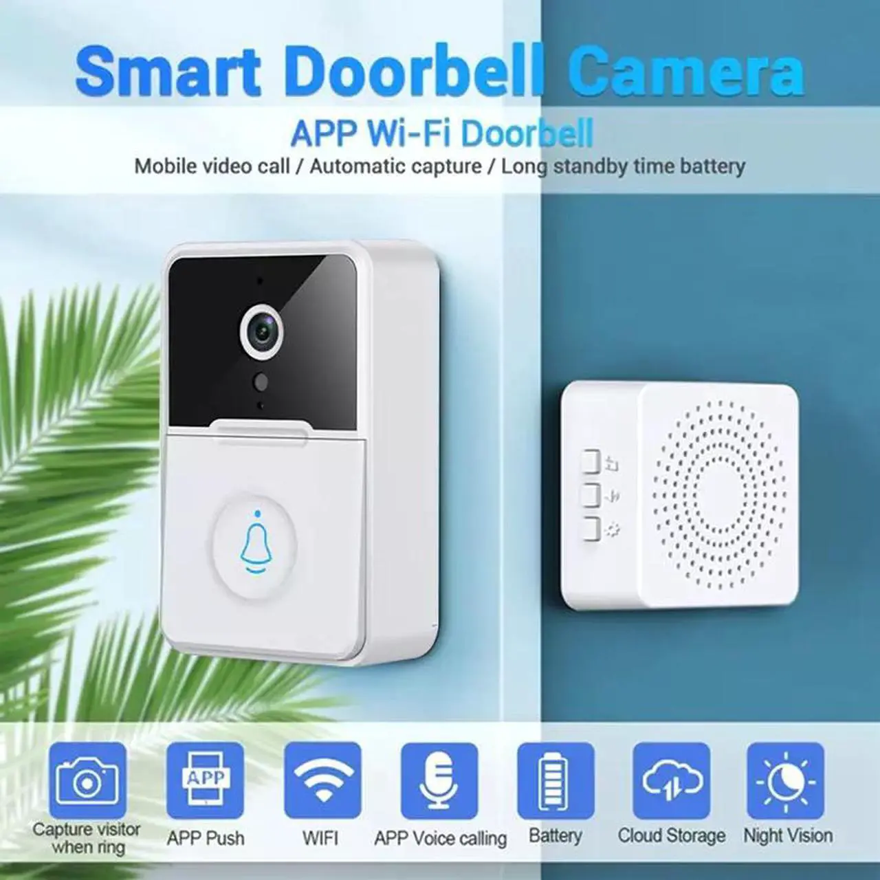 Alt view image 2 of 7 - Wireless Security Smart WiFi Doorbell Intercom Video Camera Door Ring Bell Chime