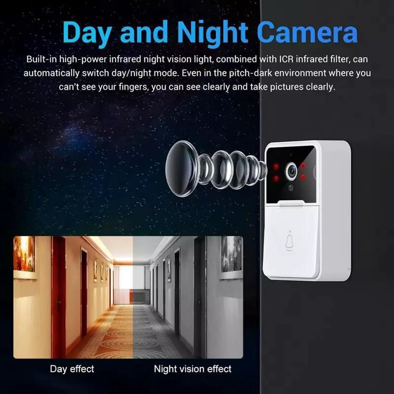 Alt view image 4 of 7 - Wireless Security Smart WiFi Doorbell Intercom Video Camera Door Ring Bell Chime