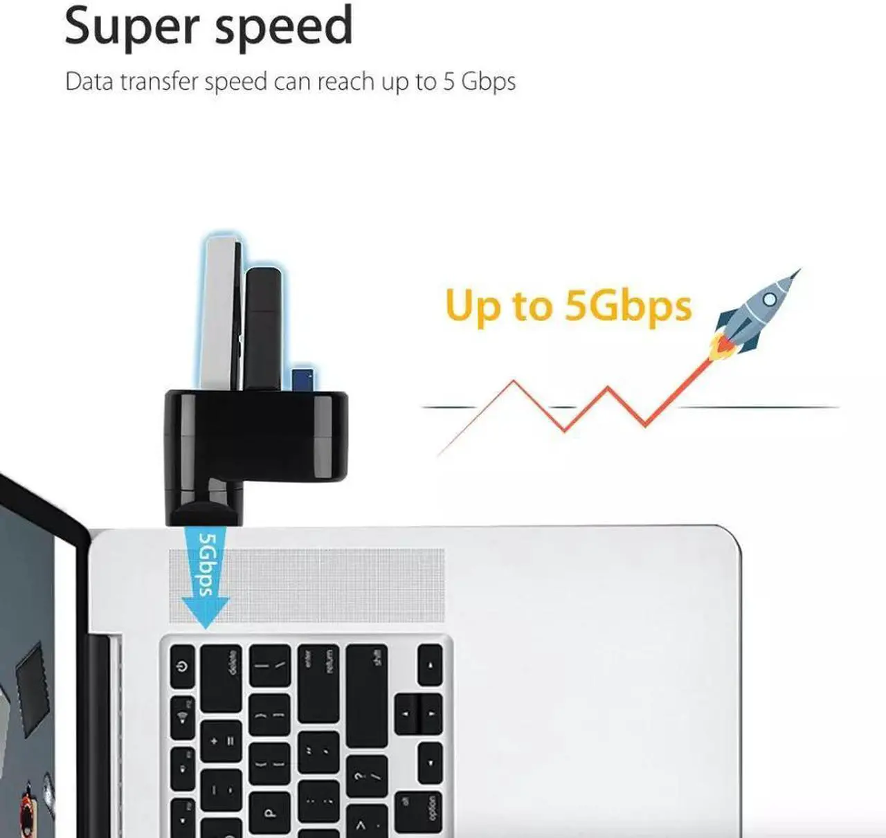 Alt view image 2 of 7 - High Speed 3 Port USB 3.0 Multi HUB Splitter Expansion Desktop PC Laptop Adapter