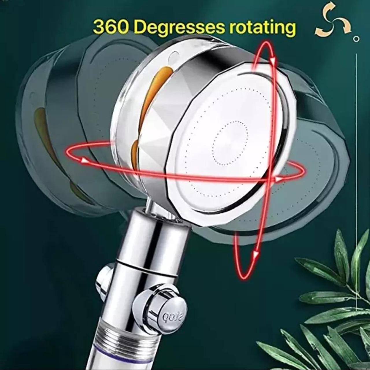 Alt view image 7 of 7 - Handheld Propeller Turbo Fan Hydro Jet Spinning Shower Head High Pressure Spa