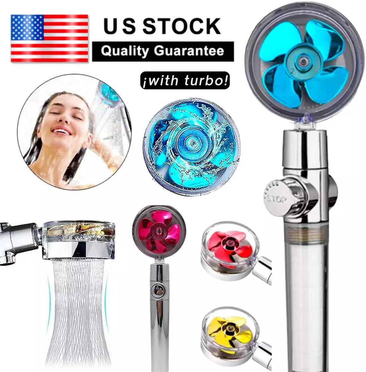 Main image of Handheld Propeller Turbo Fan Hydro Jet Spinning Shower Head High Pressure Spa