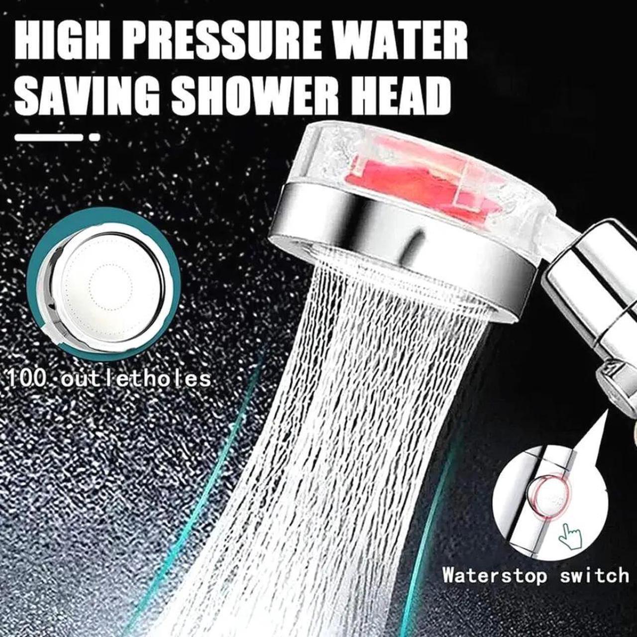 Alt view image 3 of 7 - Handheld Propeller Turbo Fan Hydro Jet Spinning Shower Head High Pressure Spa