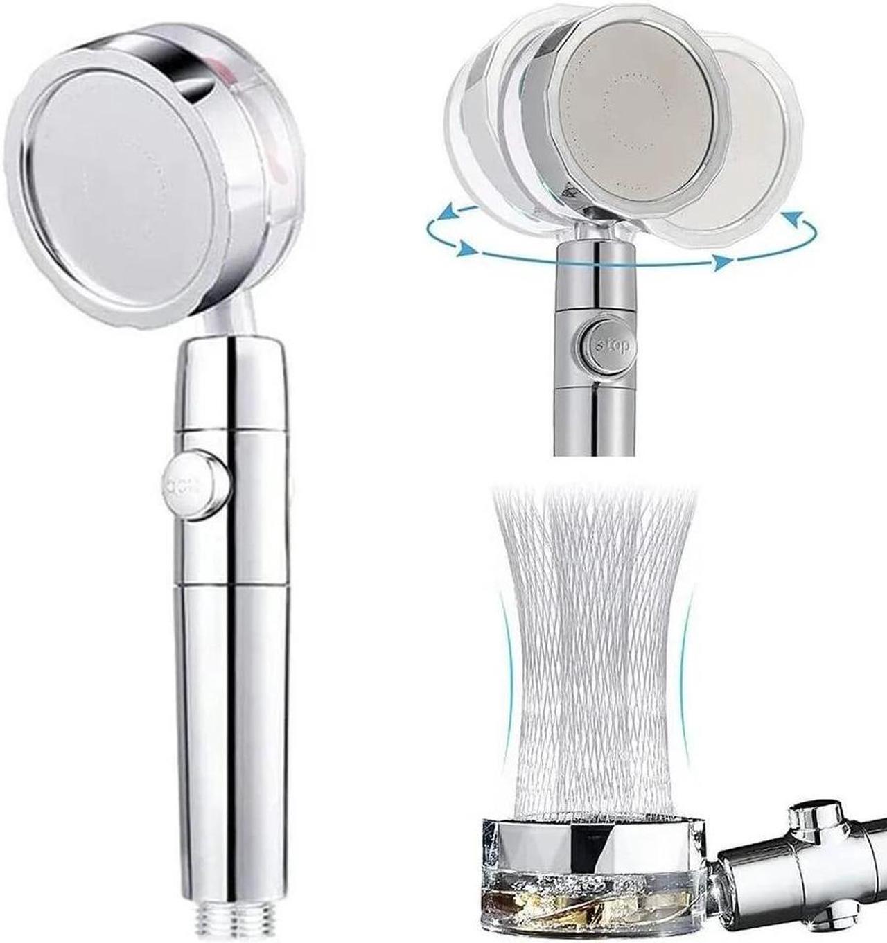 Alt view image 4 of 7 - Handheld Propeller Turbo Fan Hydro Jet Spinning Shower Head High Pressure Spa