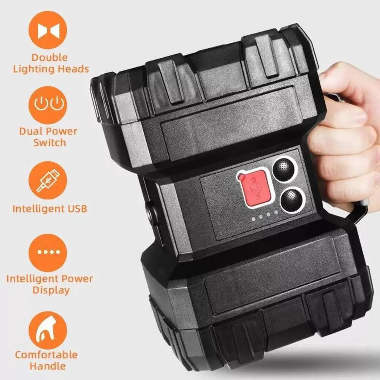 Alt view image 2 of 7 - USB Rechargeable Portable Super Bright LED Searchlight Handheld light Flashlight