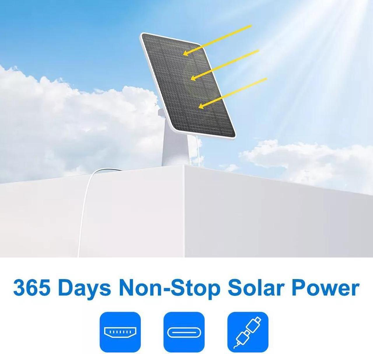 Alt view image 4 of 7 - 360° Solar Panel Charger for Outdoor Security Camera Eufy 10W Micro USB Type-C