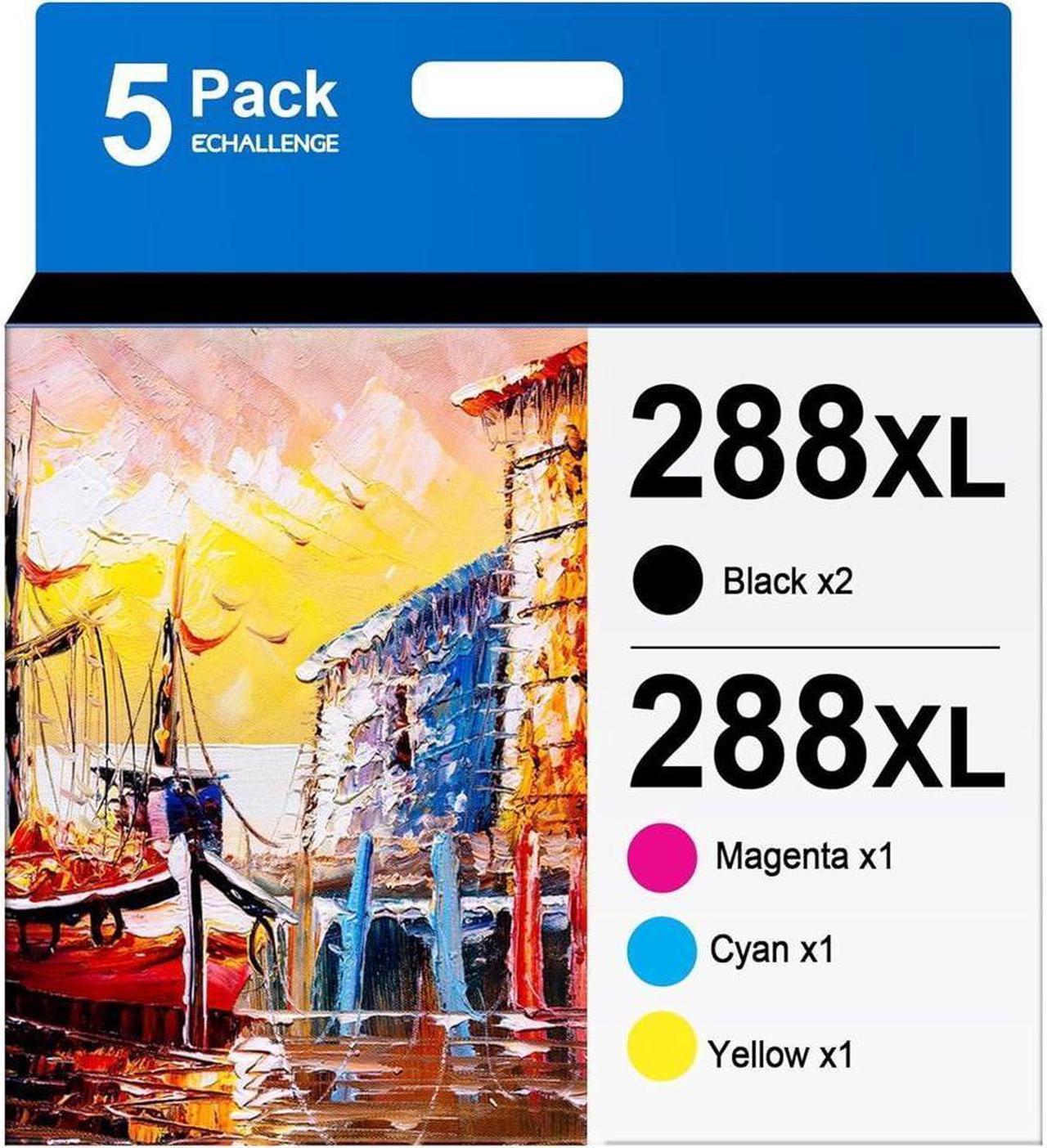 T288XL 288XL High Yield - 5 Pack Remanufactured Ink Cartridge Replacement for 288 288XL 288 XL T288XL to use with XP-440 XP-330 XP-446 XP-340 XP-430 (2 Black, 1 Cyan, 1 Magenta, 1 Yellow)