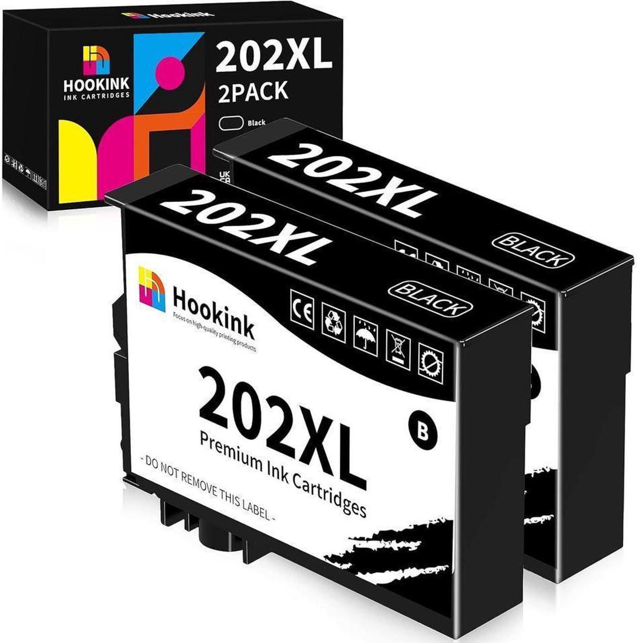 202XL Black Ink Cartridges Remanufactured Replacement for 202 Ink Cartridges T202XL 202 XL for XP-5100 Printer, WF-2860 Printer (2 Black)