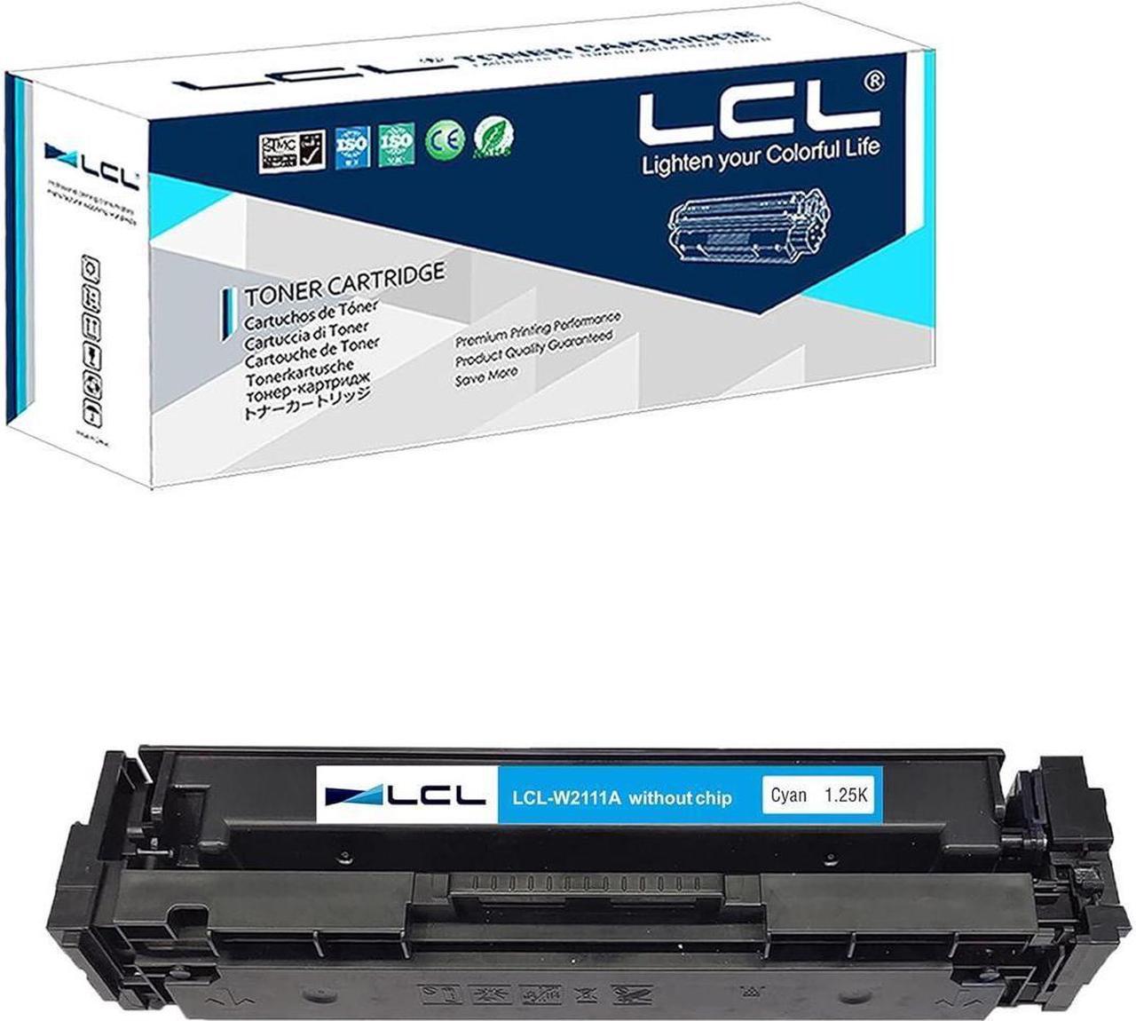 Without Chip LCL Compatible for 206A 206X W2111A W2111X (1-Pack, Cyan) Toner Cartridge for Color Laserjet PRO MFP M255 M255DW M255NW M282N 282NW M283 283FW M283FDW M283cdw Series Printer