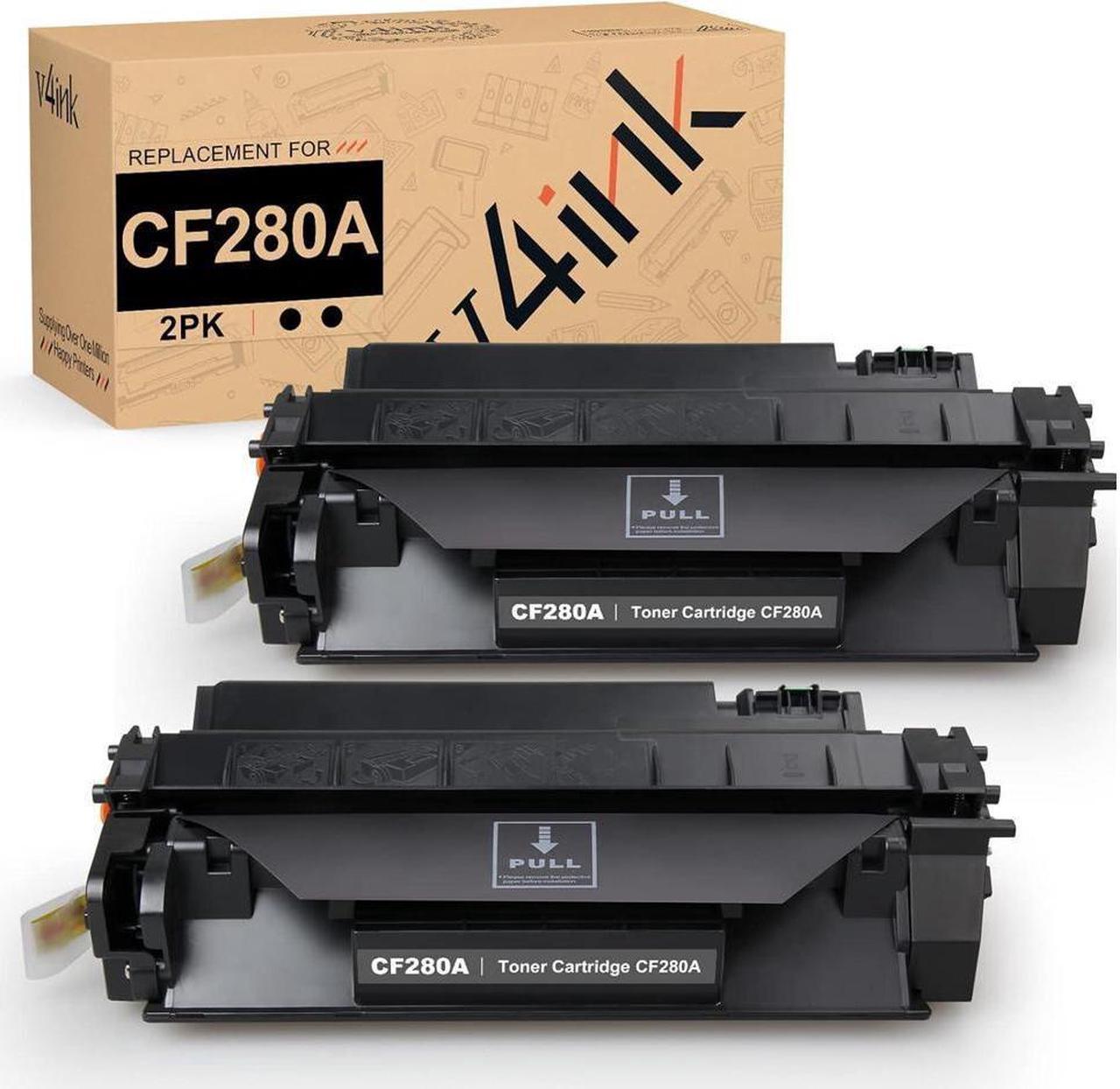 V4INK 2-Pack Compatible Toner Cartridge Replacement for 80A CF280A Toner Cartridge Black Ink for use in LaserJet Pro 400 M401N M401DN M401DNE M401DW, HP LJ Pro 400 MFP M425DN M425DW Printer