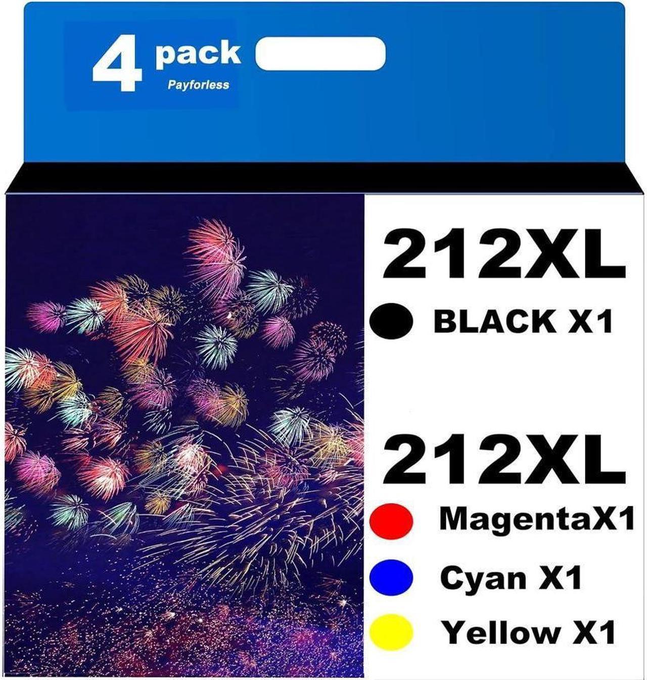 212XL for 212 Ink Cartridges T212XL 212 XL  XP-4100 XP-4105  WF-2830 WF-2850 Printer 4 Pack (Black Cyan Magenta Yellow)