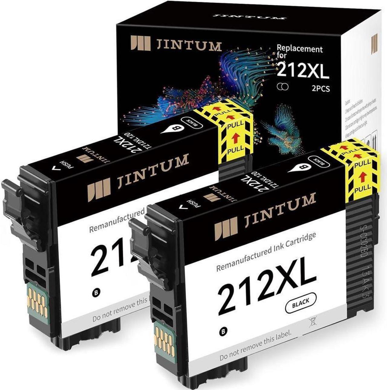 JINTUM 212XL Ink Cartridge Black Remanufactured 212 Ink Cartridges for 212XL T212XL for use with Expression Home XP-4100 XP-4105 Workforce WF-2850 WF-2830 Printer (2 Black)