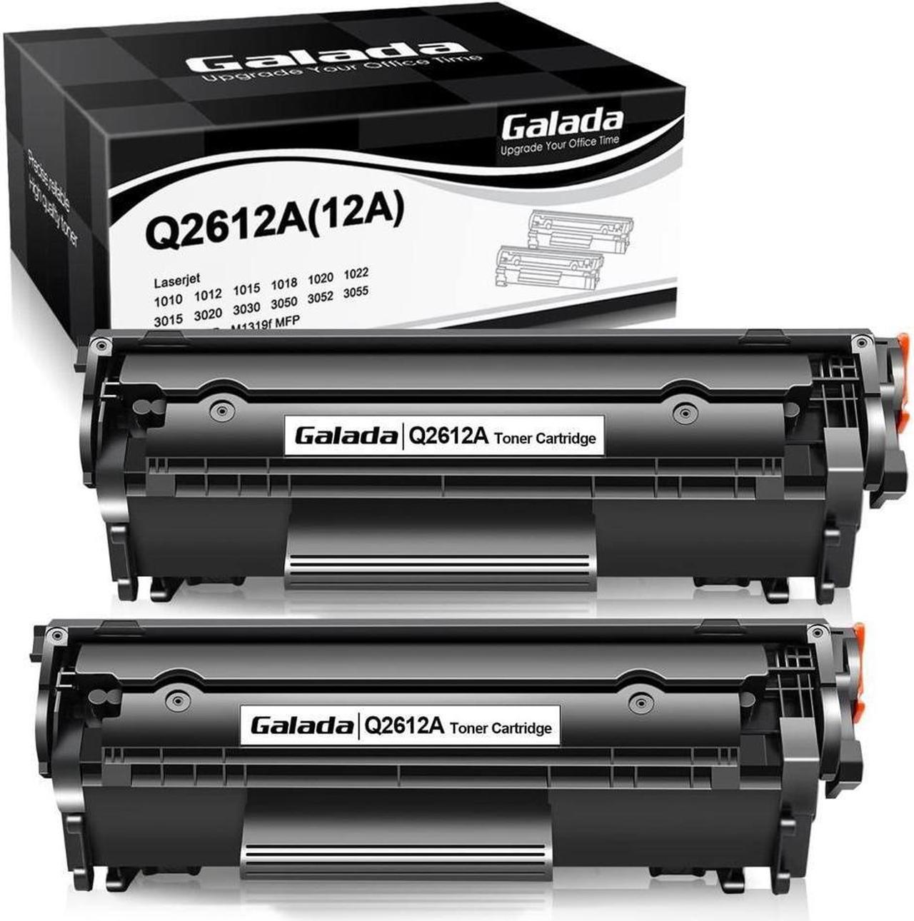 Galada Compatible Toner Cartridges Replacement for 12A Q2612A for Laserjet 1020 3015 1012 1018 1022 M1005MFP M1319f MFP Printer (Black, 2 Pack)