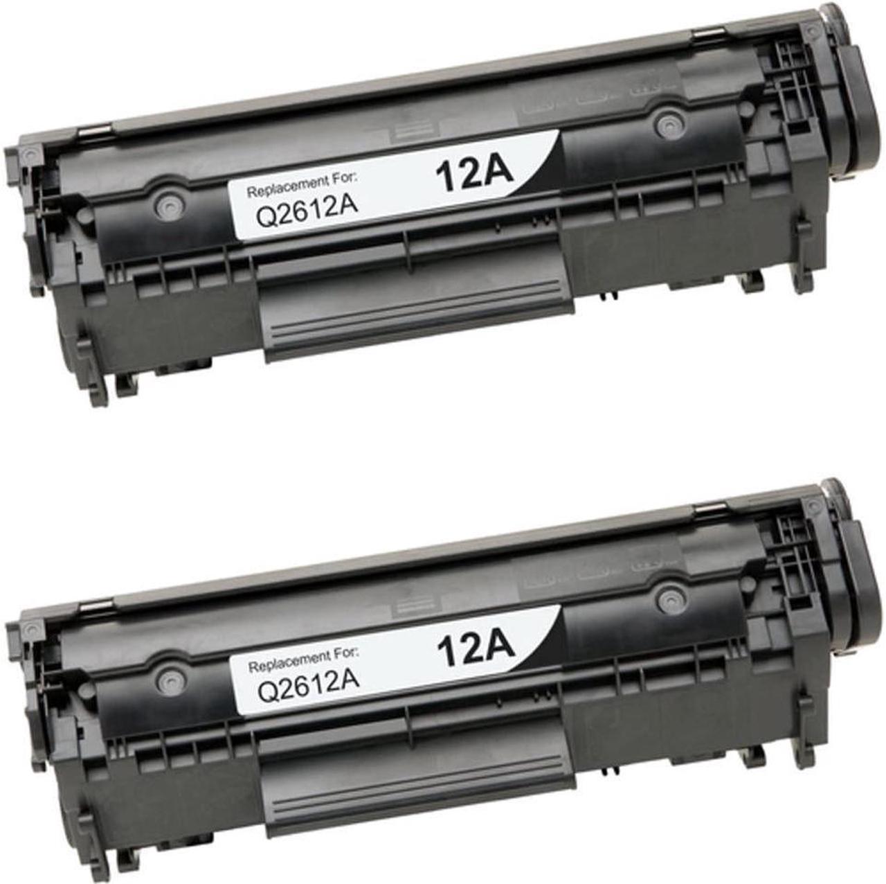 2 Pack PrinterPro Compatible Replacement for 12A Q2612A q2612 12a Black Toner Cartridge for Laserjet 1010 1012 1018 1020 1022 1022n 1022nw 3015 3020 3030 3050 3052 3055 M1319 M1319f (2 Pack)