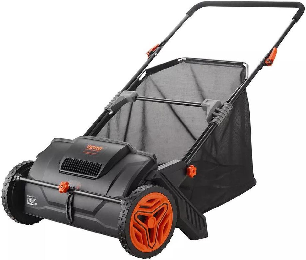 Lawn Sweeper Push Leaf Grass Collector 21" 3.5 Cu. Ft. Capacity Adjustable