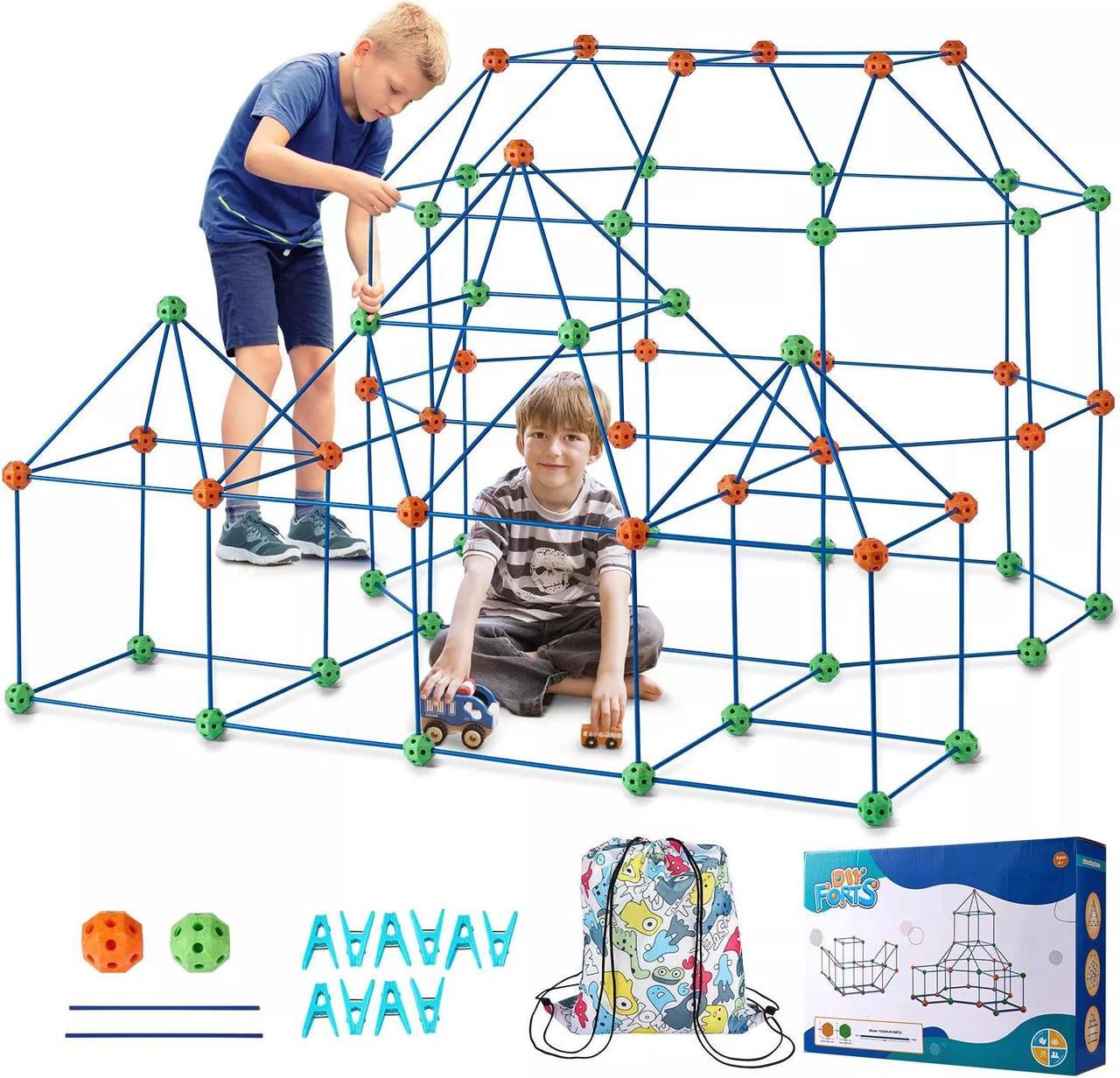 Tent Fort Building Kit for Kids STEM Construction Toy Set Castle 180PCS