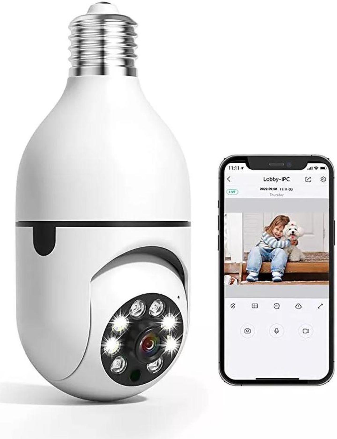 Light Bulb Security Camera Panoramic Home WiFi Camera with Auto Tracking