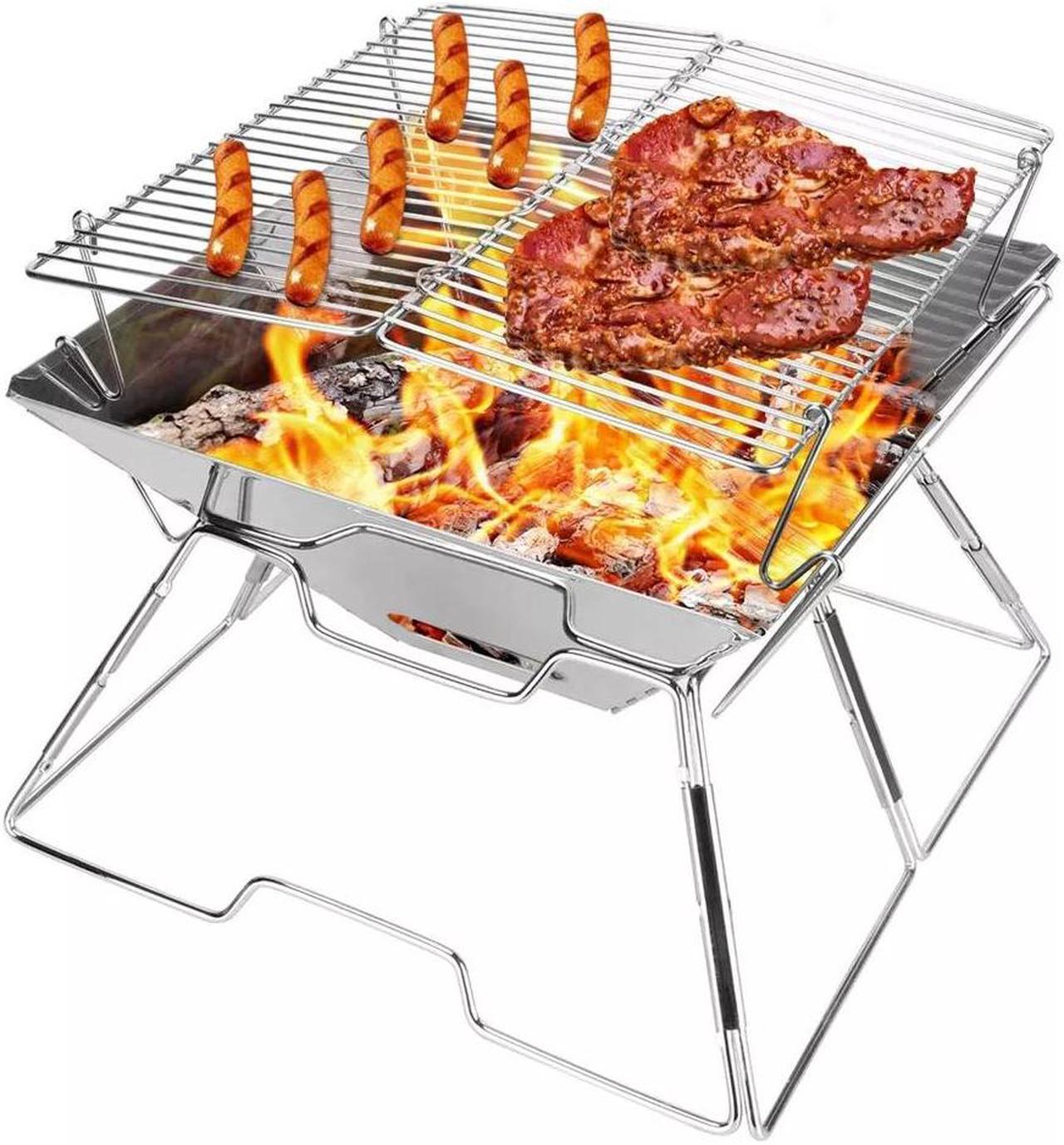 Collapsible BBQ Grill Camp fire Pit Portable Stainless Steel Barbecue Stove