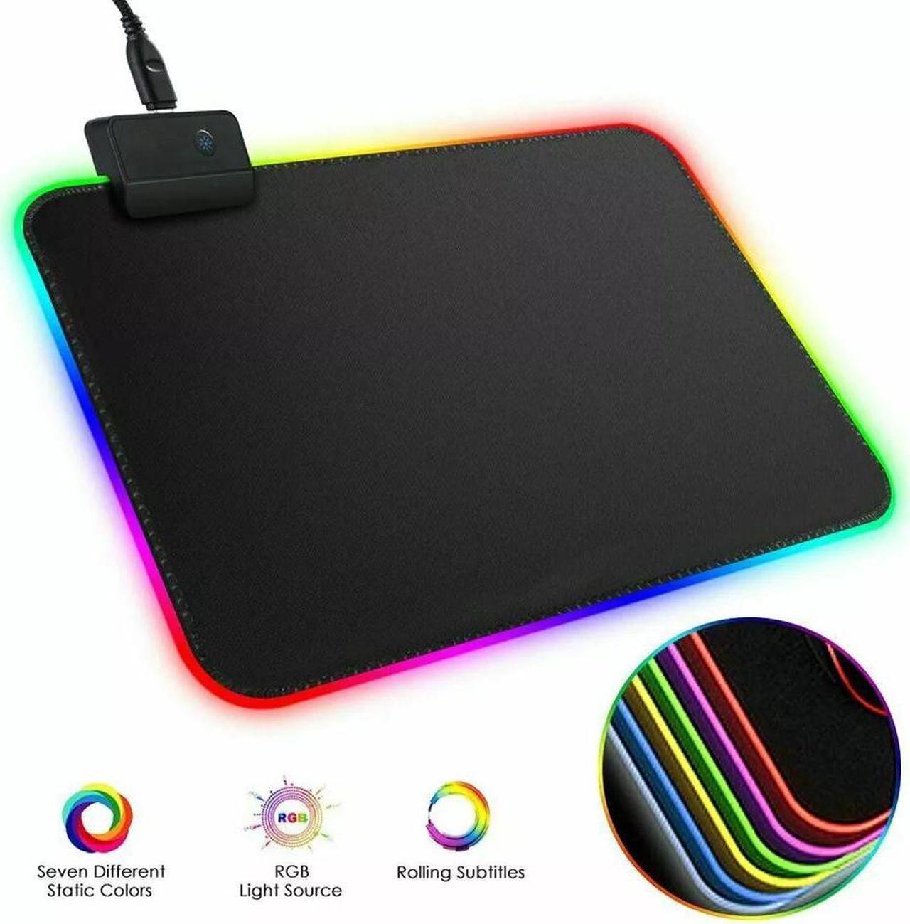 Gaming Mouse Pad RGB LED Light Color Switching For Computer Laptop Colorfull