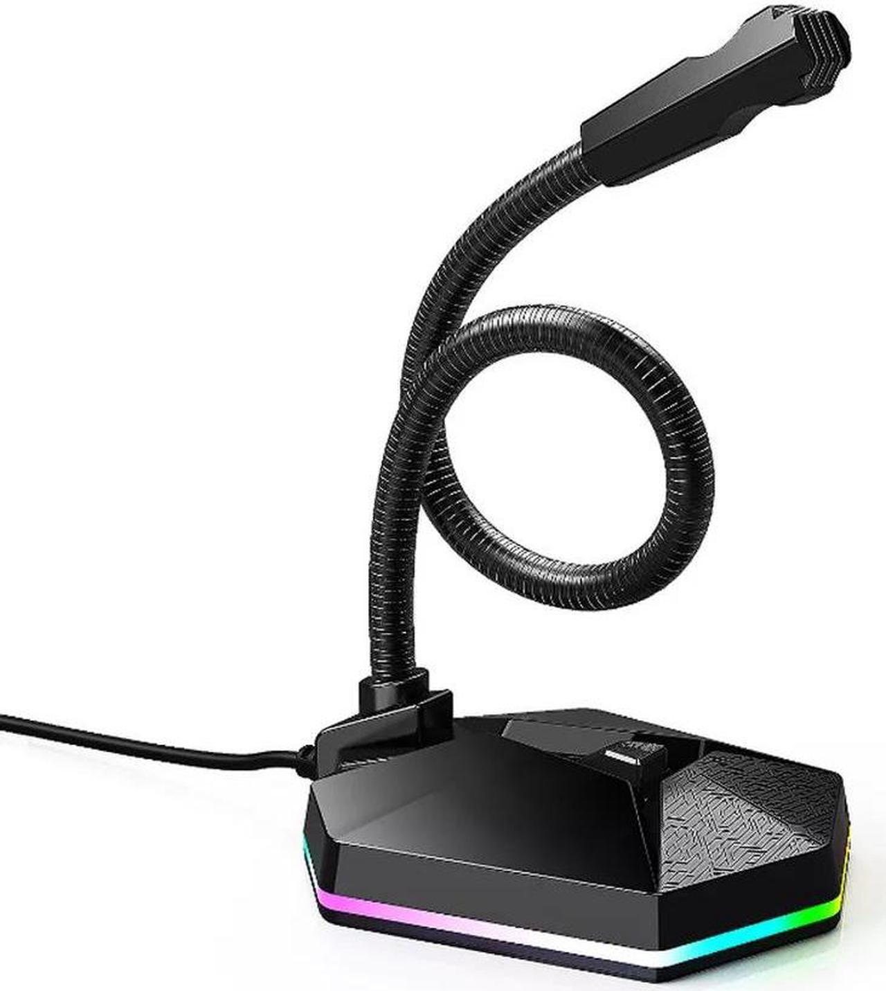 Gaming RGB Desktop USB Microphone Voice Recording Speech Recognition Streaming