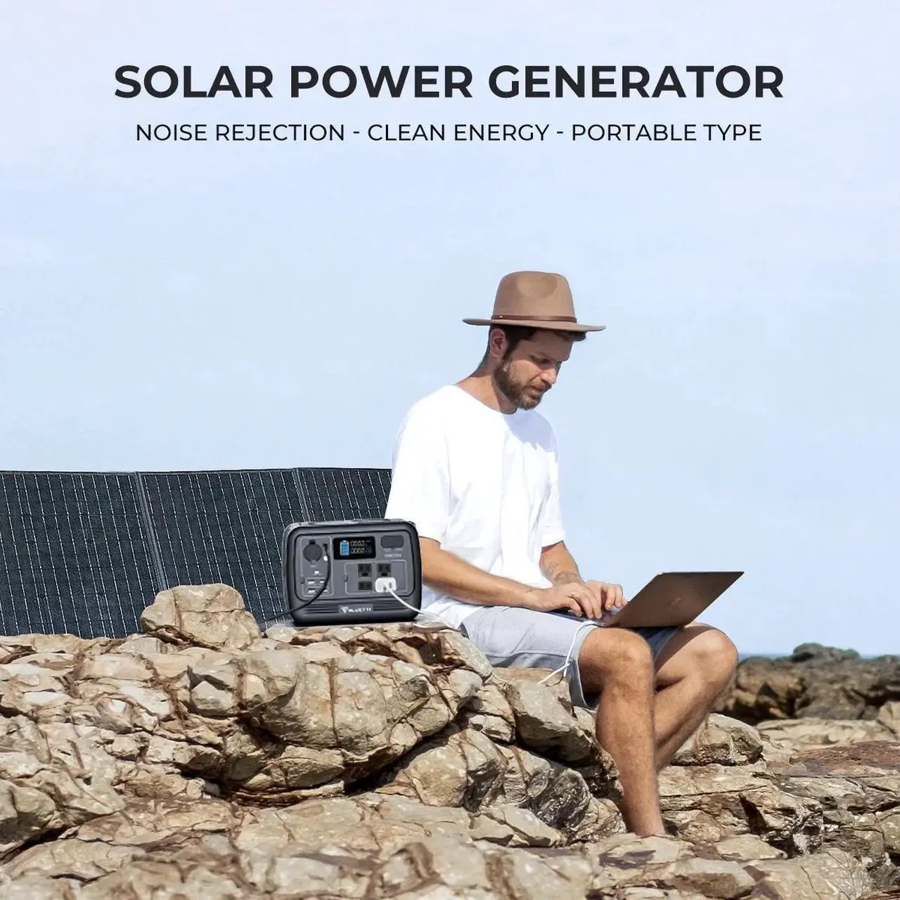 Alt view image 3 of 7 - BLUETTI PS54 700W 537Wh Portable Power Station Solar Generator Camping Fishing