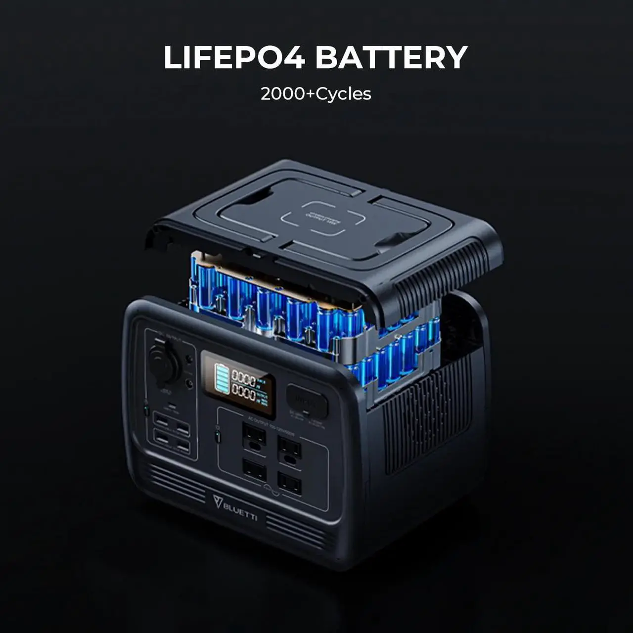 Alt view image 4 of 7 - BLUETTI PS54 700W 537Wh Portable Power Station Solar Generator Camping Fishing