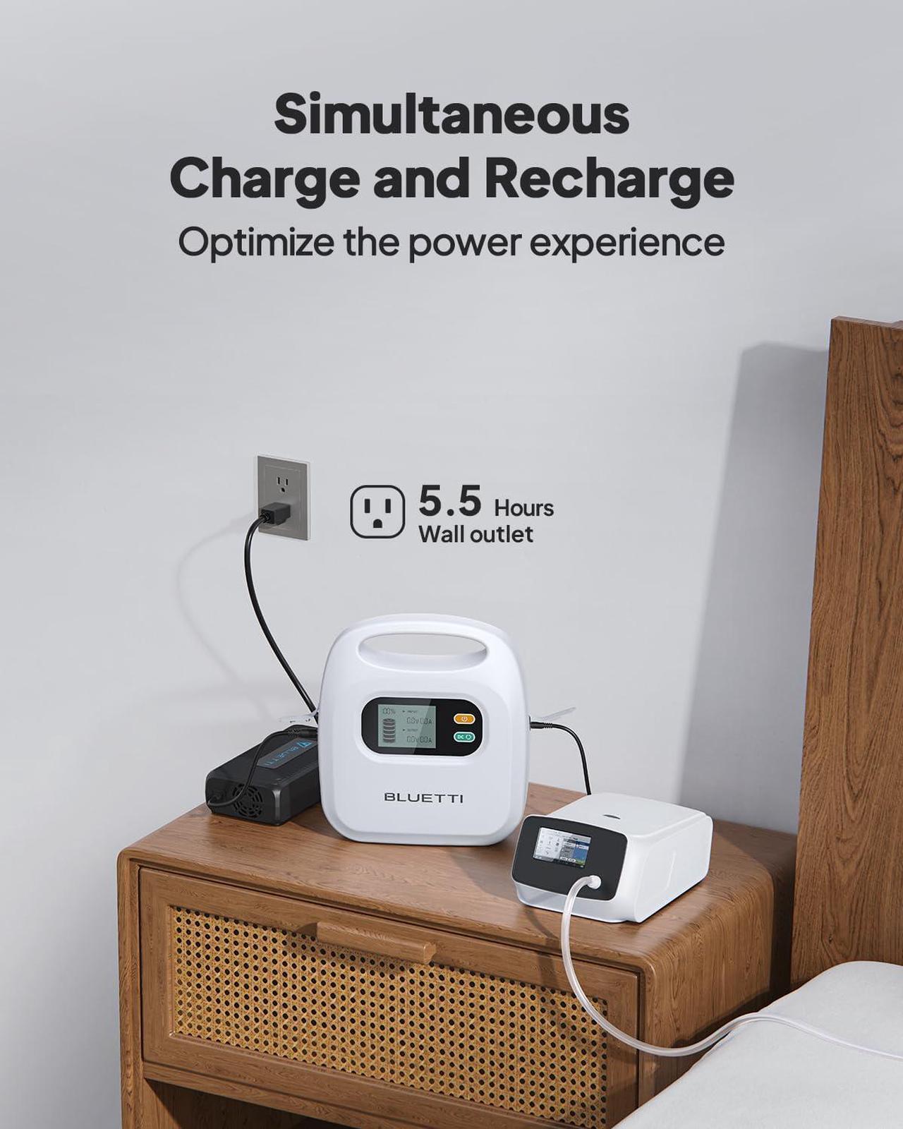 Alt view image 5 of 7 - BLUETTI CPAP Battery Backup X30, 297Wh Power Bank for CPAP Machine Airsense 10, Airsense 11, Airmini, Aircurve 10, S9, Dreamstation, System one Z1 Mini, CPAP Battery for Camping, Emergency,90% In New