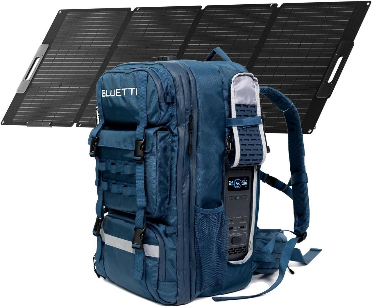 Main image of BLUETTI Handsfree 2 Power Station Backpack,512Wh 700W LiFePO4 Solar Generator W/PV120S 60L Backpack, Solar Compatible for Outdoor Adventures handsfree 2+Backpack+PV120
