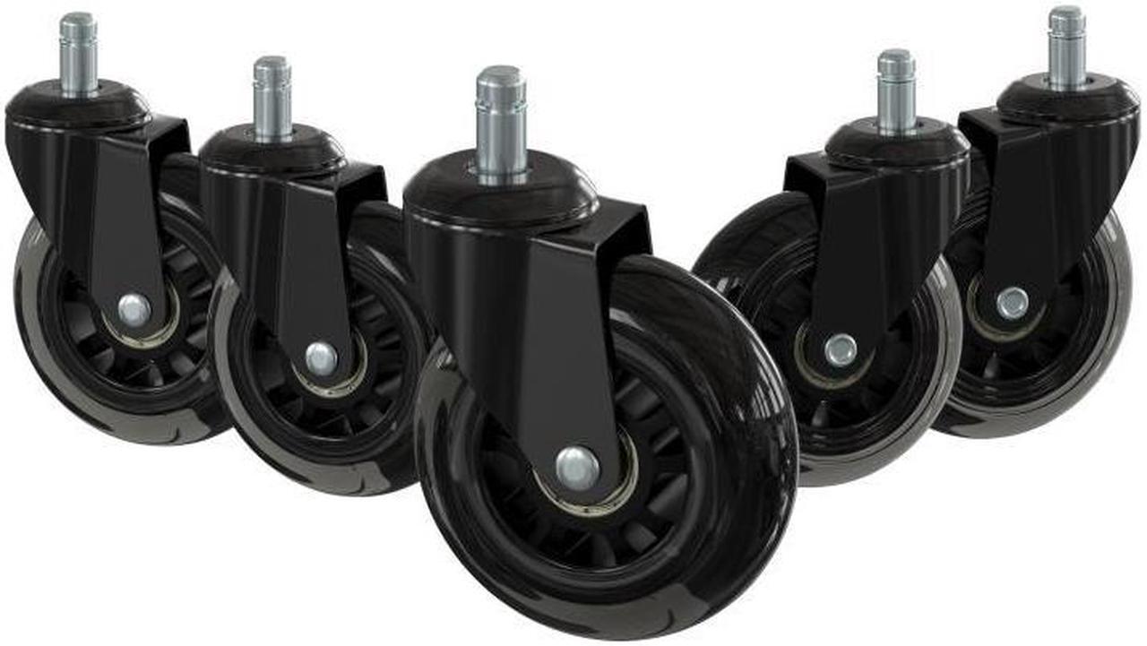 Alt view image 15 of 15 - Transparent Polyurethane Replacement Rollerblade Casters for Office Chairs - Rollerblade Wheels - Hardwood Floors & Carpet, Set of 5