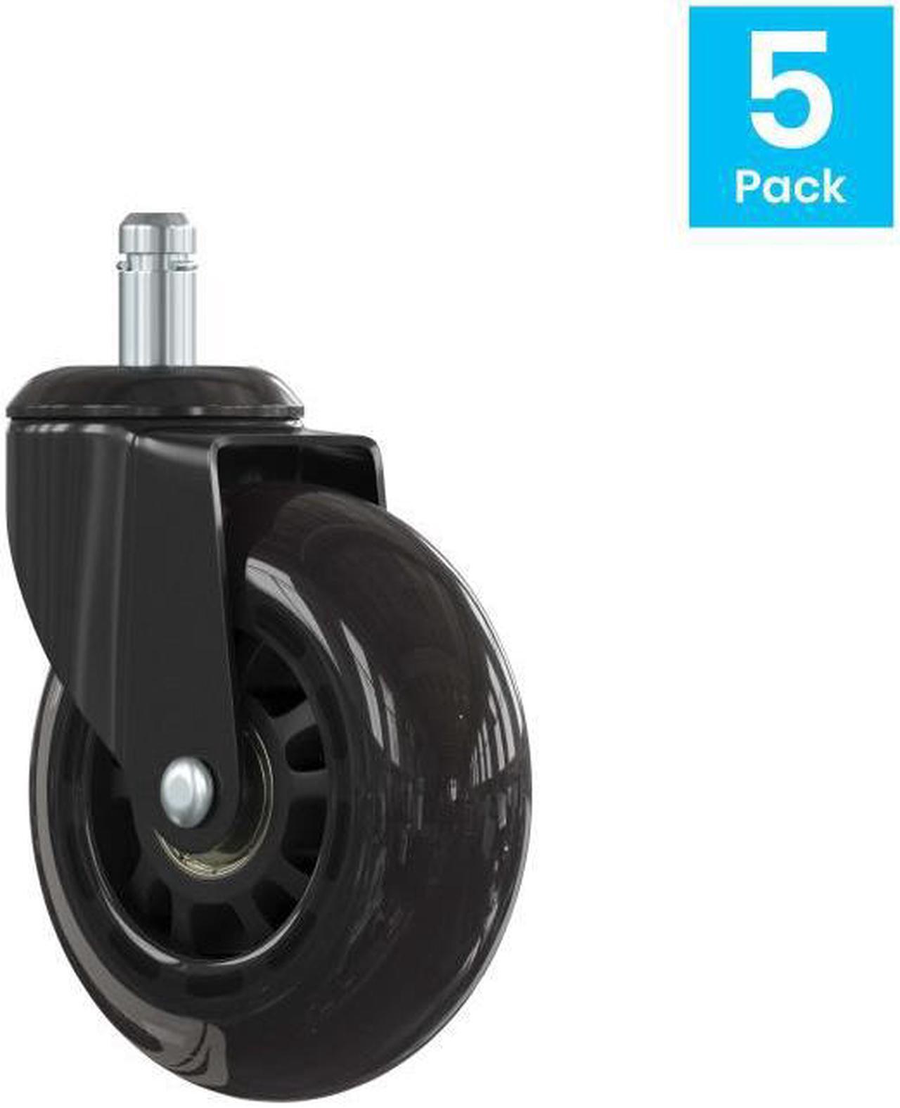 Alt view image 14 of 15 - Transparent Polyurethane Replacement Rollerblade Casters for Office Chairs - Rollerblade Wheels - Hardwood Floors & Carpet, Set of 5